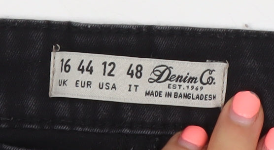 Denim Co Women Black Skinny Jeans Size 16 Cotton Blend
