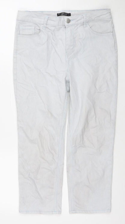 Dunnes Women’s Blue Striped Straight Leg Jeans Size 10