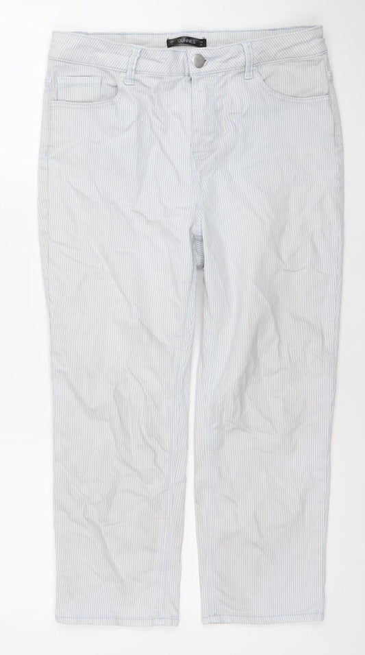 Dunnes Women’s Blue Striped Straight Leg Jeans Size 10