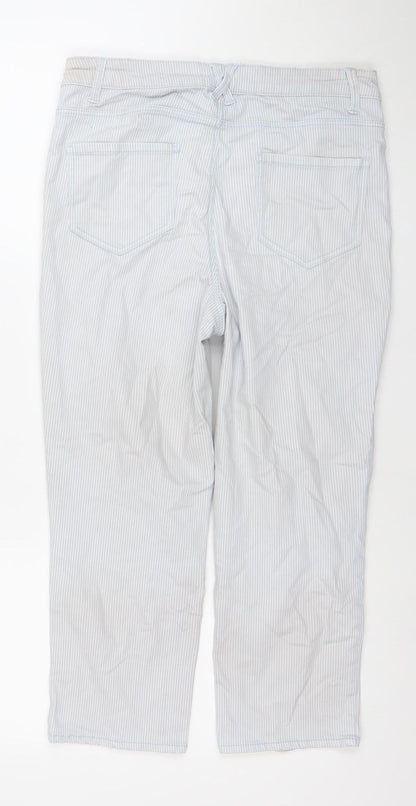 Dunnes Women’s Blue Striped Straight Leg Jeans Size 10