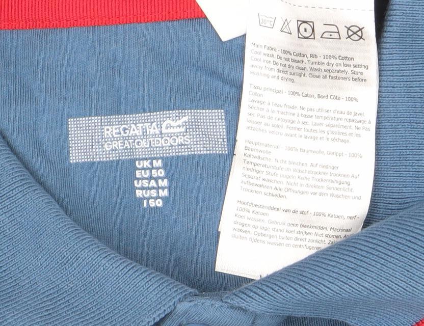 Regatta Great Outdoors Men's Blue Cotton Polo Shirt Size M
