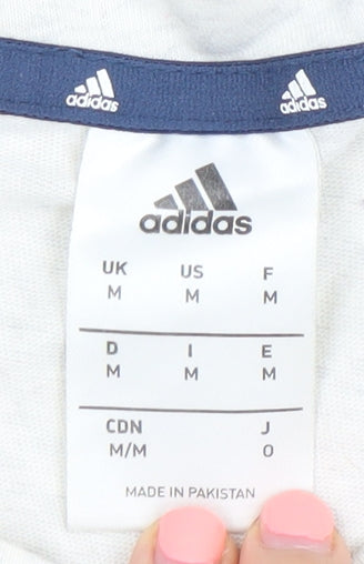 Mens UK Size M adidas White  T-Shirt