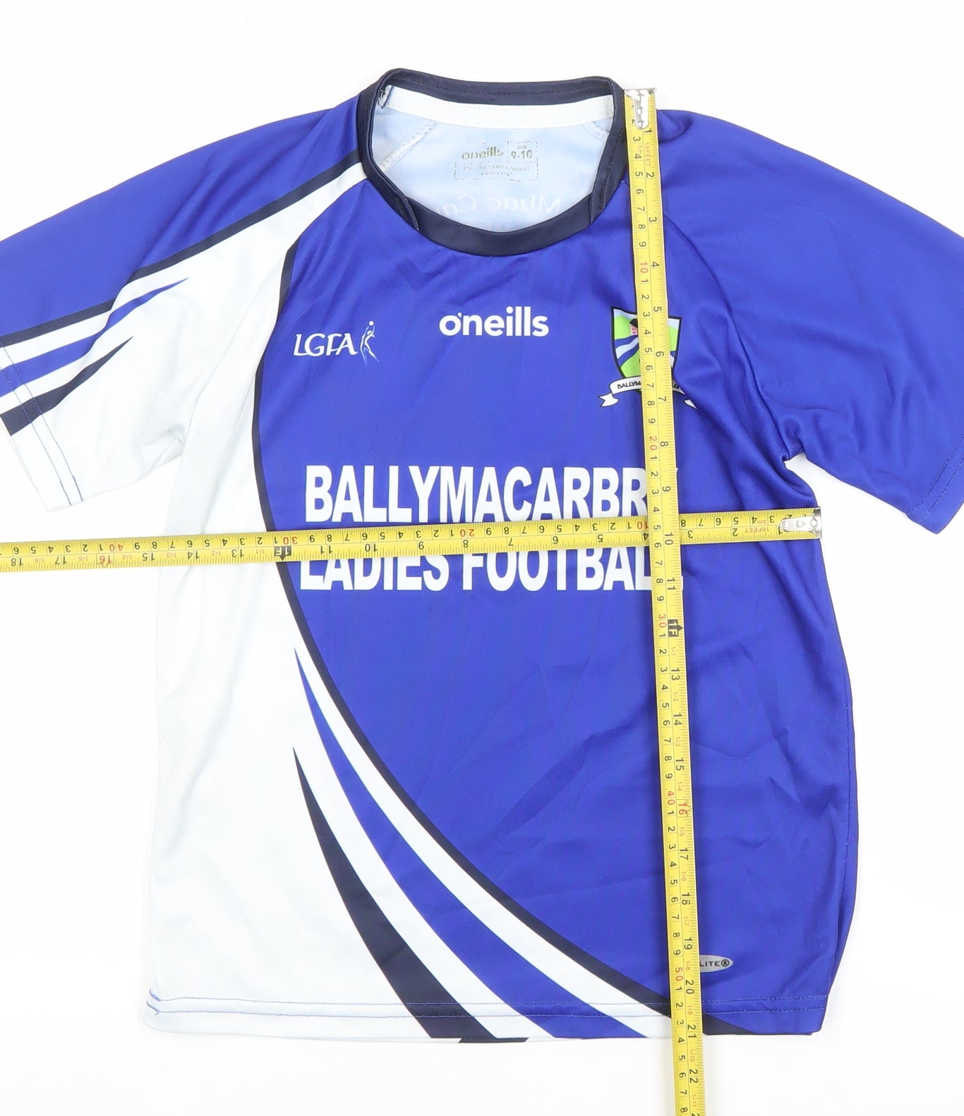 O'Neills Boys Blue 8-10 Years Ballymacarby Football Jersey T-Shirt