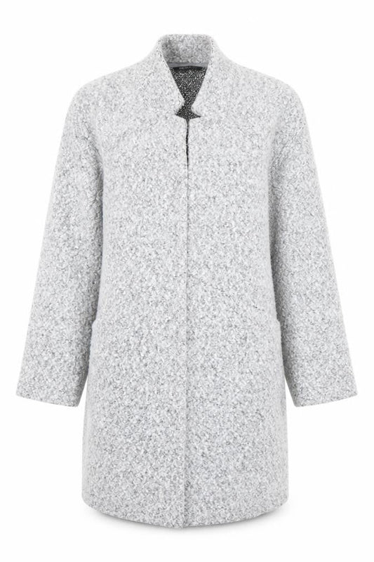 Marks and Spencer Women’s Grey Long Open Coat Size 10 Polyester Tweed