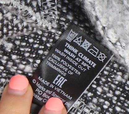 Marks and Spencer Women’s Grey Long Open Coat Size 10 Polyester Tweed