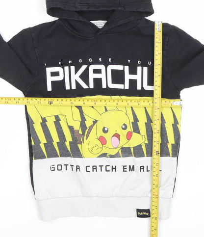 George Pokémon Boys Black Pikachu Pullover Hoodie 7-8 Years