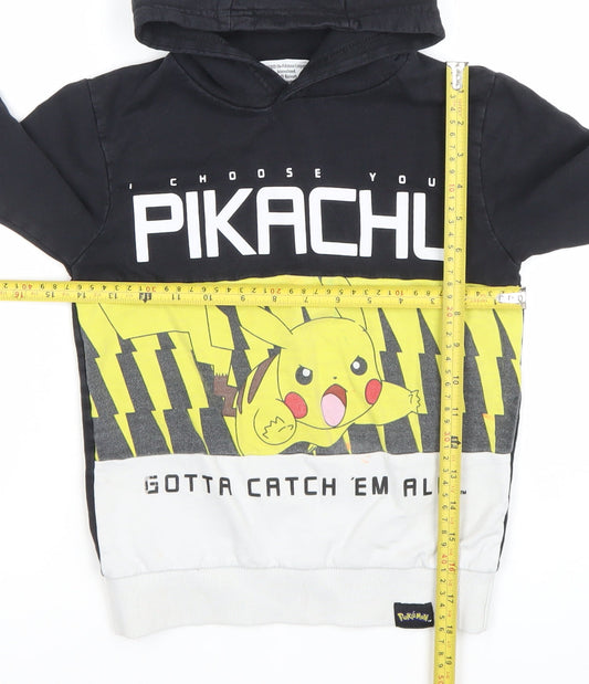 George Pokémon Boys Black Pikachu Pullover Hoodie 7-8 Years