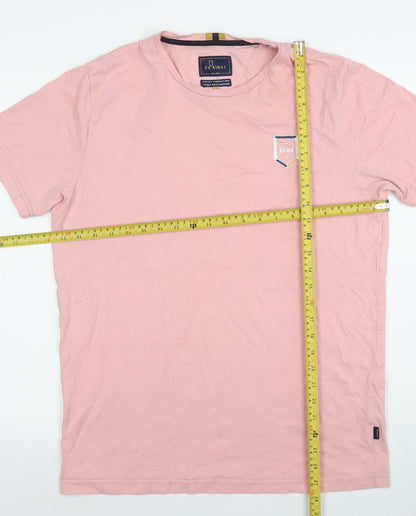 XV Kings Men’s Pink Cotton Crew Neck Short Sleeve T-Shirt Size L