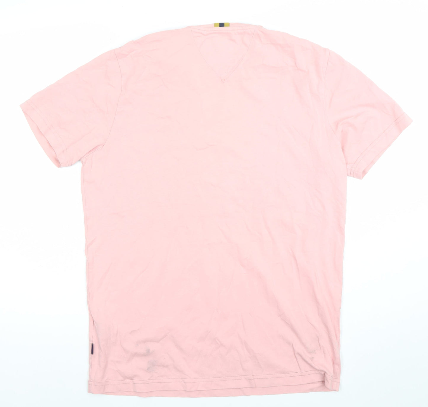 XV Kings Men’s Pink Cotton Crew Neck Short Sleeve T-Shirt Size L