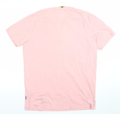 XV Kings Men’s Pink Cotton Crew Neck Short Sleeve T-Shirt Size L