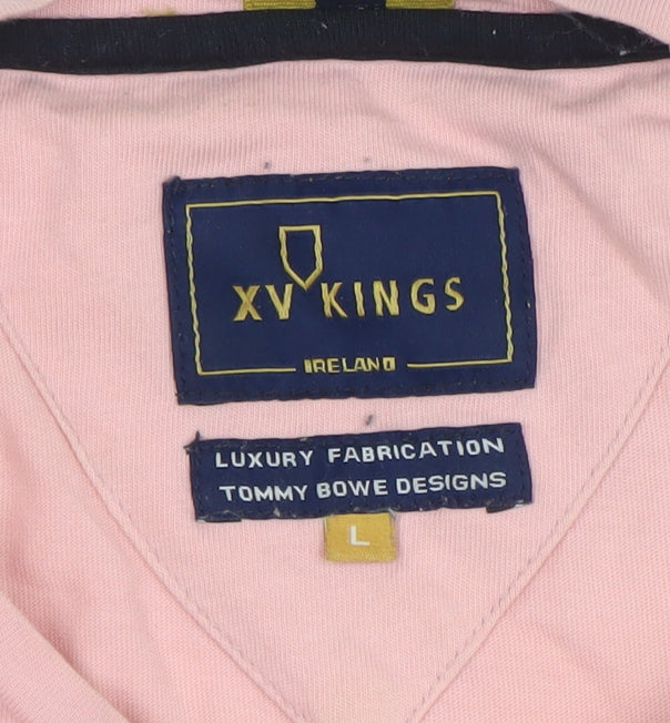 XV Kings Men’s Pink Cotton Crew Neck Short Sleeve T-Shirt Size L
