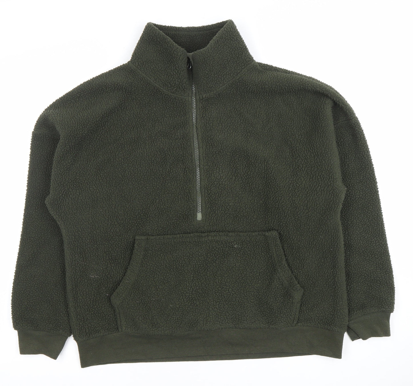 Dunnes Women Khaki Fleece 1/4 Zip Pullover Sweatshirt Size S