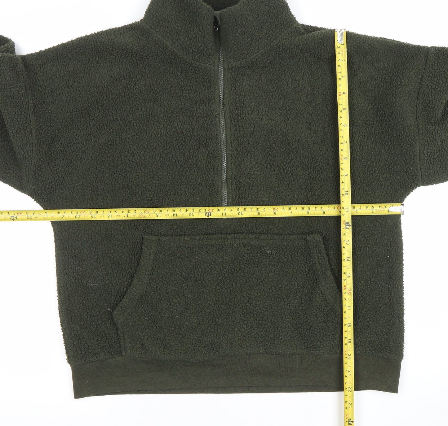 Dunnes Women Khaki Fleece 1/4 Zip Pullover Sweatshirt Size S