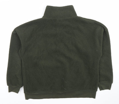 Dunnes Women Khaki Fleece 1/4 Zip Pullover Sweatshirt Size S