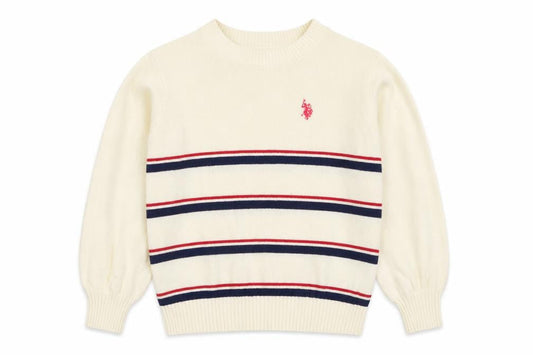 Girls UK Size 6-8 Years U.S. Polo Assn. Ivory Pullover Jumper
