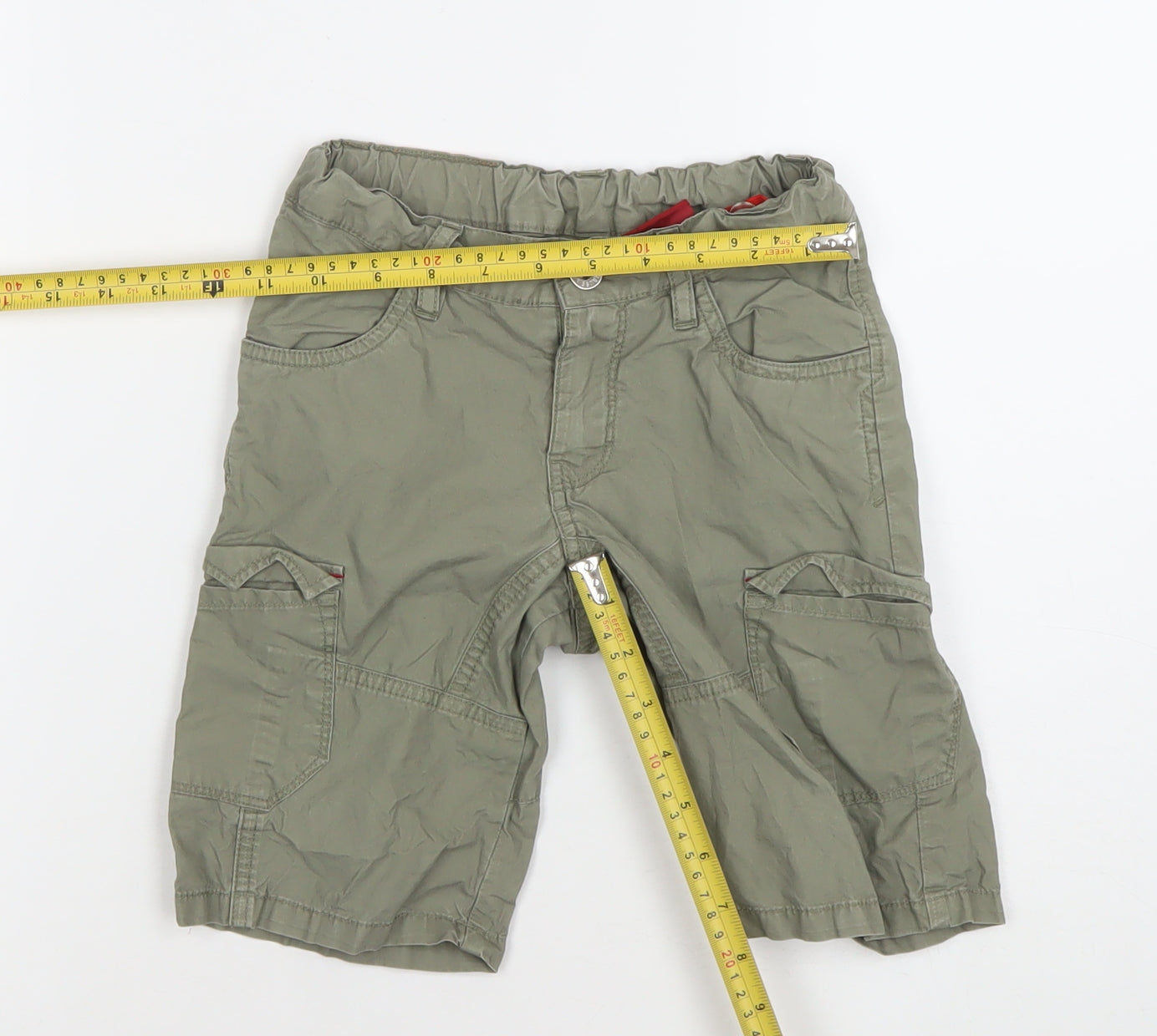 Levi's Boys Green Cargo Shorts 4 Years Twill Cotton Elastic Waist