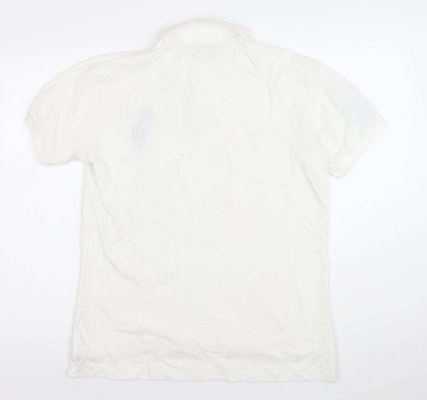 Ralph Lauren Men's White Custom Fit Polo Shirt L Embroidered Logo