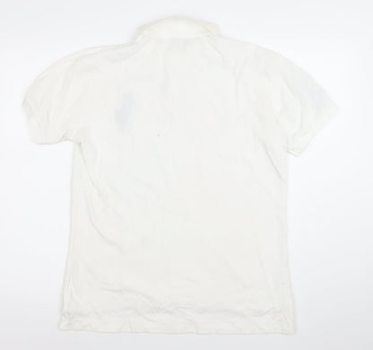 Ralph Lauren Men's White Custom Fit Polo Shirt L Embroidered Logo