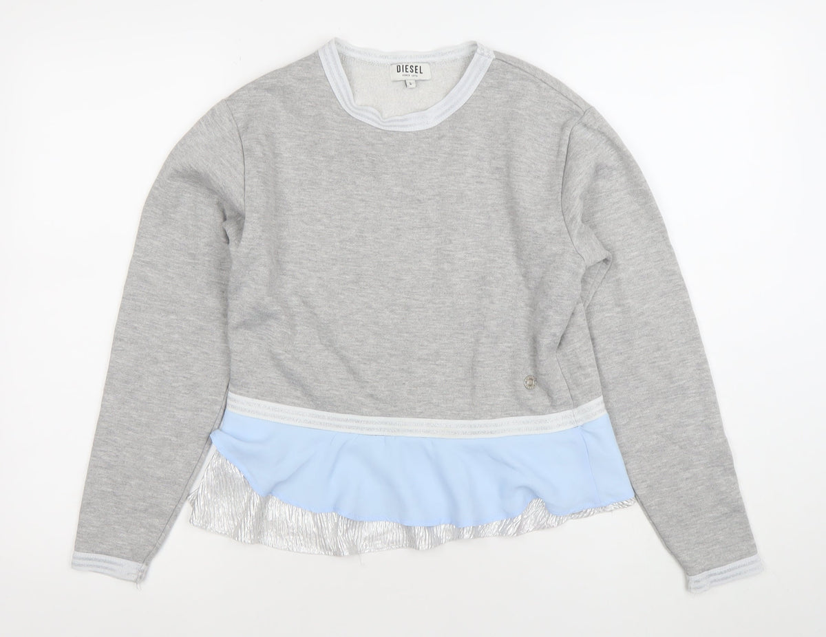Womens UK Size S Diesel Grey Pullover Sweatshirt