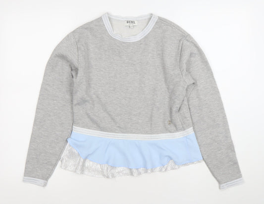 Womens UK Size S Diesel Grey Pullover Sweatshirt