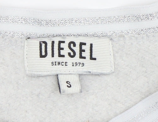 Womens UK Size S Diesel Grey Pullover Sweatshirt