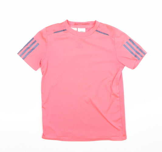 Adidas Girls Pink Lightweight Active T-Shirt 9-10 Years Short Sleeve Sports Top