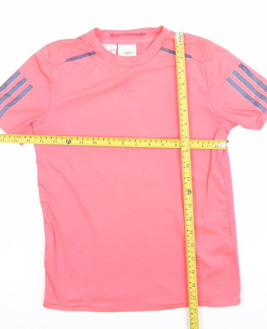 Adidas Girls Pink Lightweight Active T-Shirt 9-10 Years Short Sleeve Sports Top