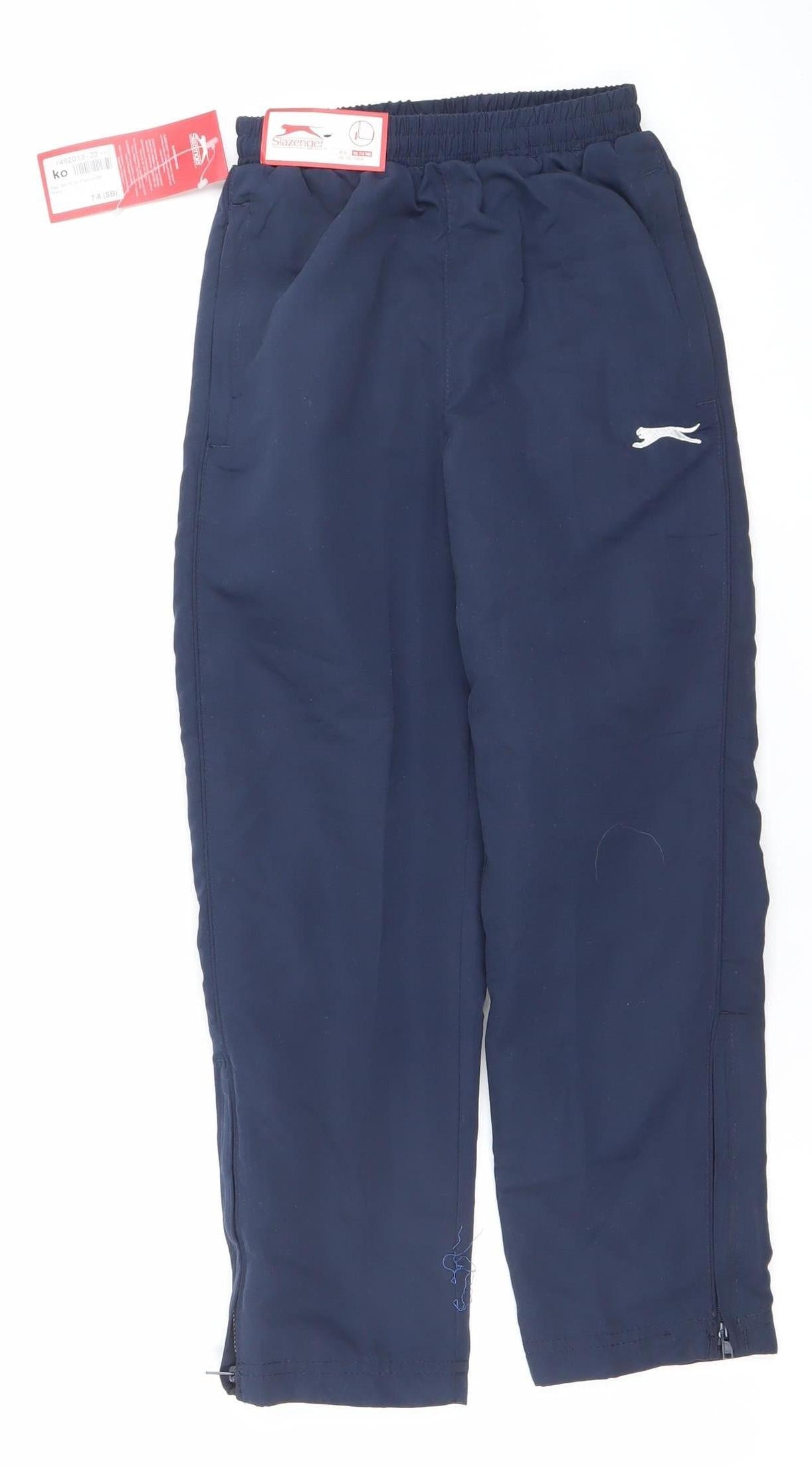 Slazenger Boys Blue 7-8 Years Track Pants Quick Dry Polyester Sports Trousers