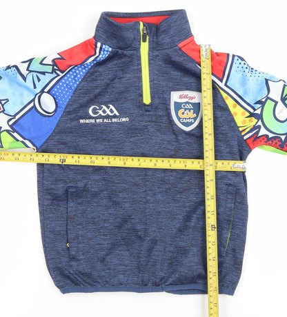 Masita Boys Blue 1/4 Zip GAA Kool Camps Hoodie 14 Years Graphic Print