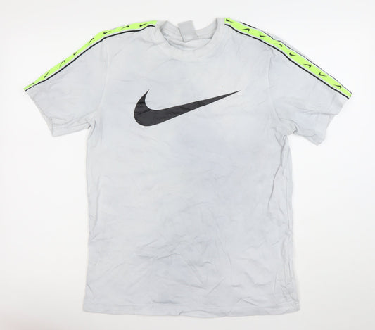 Nike Men's White Sports Graphic Logo Crew Neck T-Shirt Size M