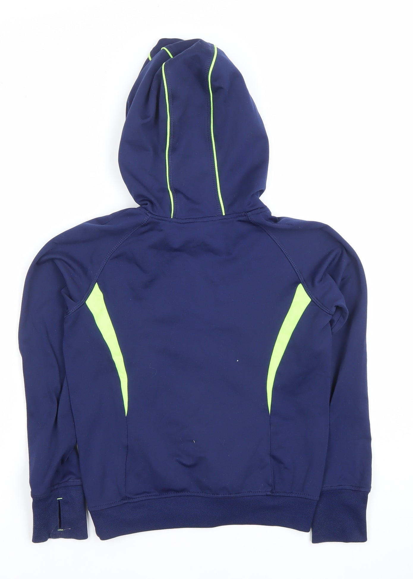 Decathlon Boys Blue and Neon Green Pullover Hoodie 6 Years Sportswear