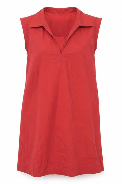 Banana Republic Women's Red Cotton Shift Dress L