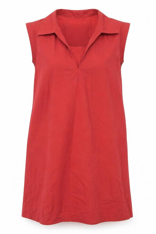 Banana Republic Women's Red Cotton Shift Dress L