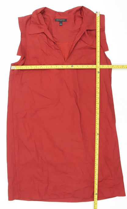 Banana Republic Women's Red Cotton Shift Dress L