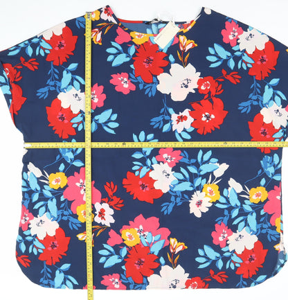 Capsule Women’s Multicoloured Floral Short Sleeve Polyester Tunic Blouse UK 16