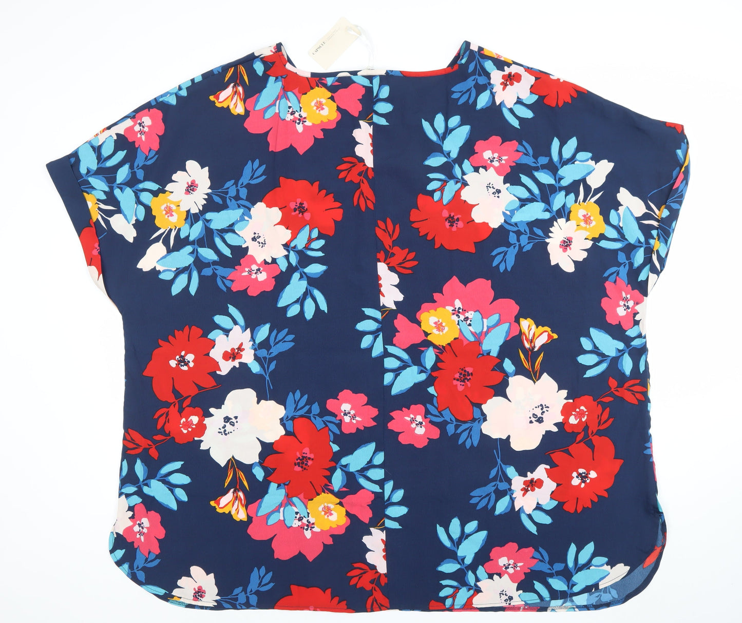 Capsule Women’s Multicoloured Floral Short Sleeve Polyester Tunic Blouse UK 16