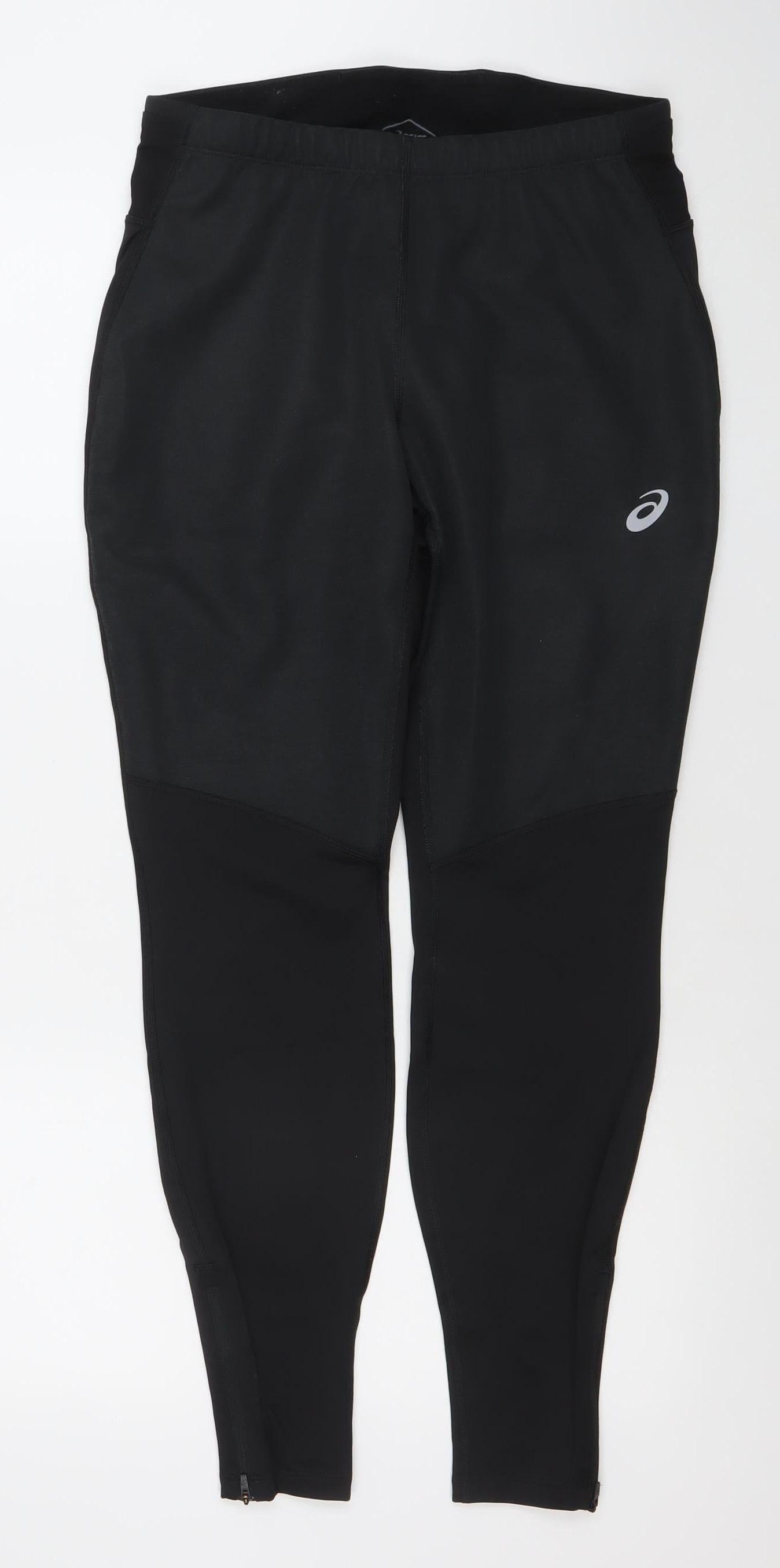 Asics Womens Black Slim Fit Reflective Running Leggings Size L