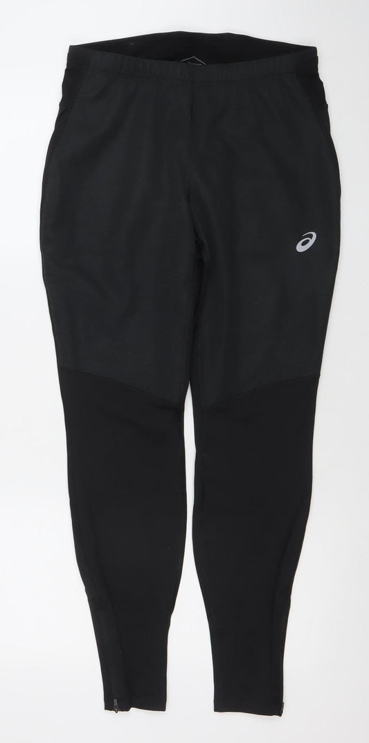 Asics Womens Black Slim Fit Reflective Running Leggings Size L