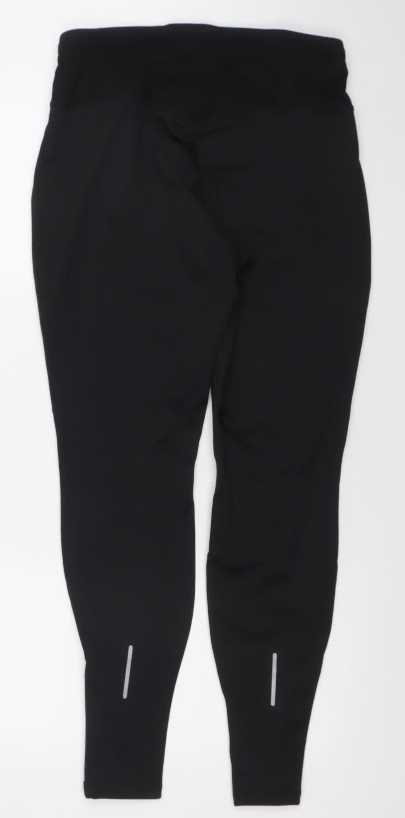 Asics Womens Black Slim Fit Reflective Running Leggings Size L