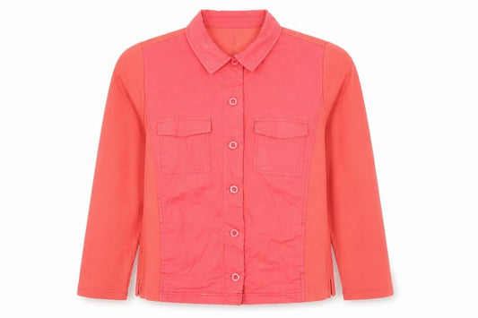 Tea Lane Womens Pink Cotton Blend Button Up Jacket Size S