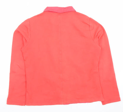 Tea Lane Womens Pink Cotton Blend Button Up Jacket Size S