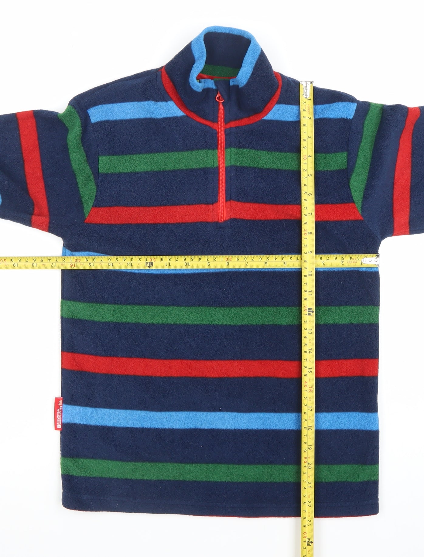 Mountain Warehouse Boys Navy Striped Fleece Hoodie 11-12 Years Half Zip