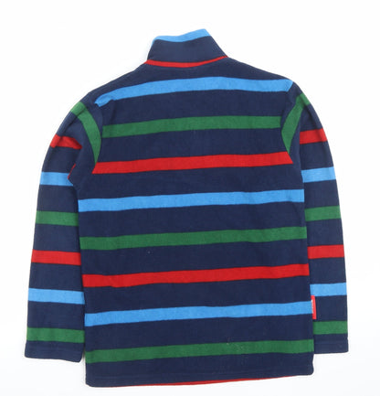 Mountain Warehouse Boys Navy Striped Fleece Hoodie 11-12 Years Half Zip