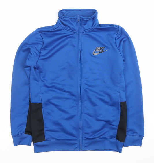 Nike Boys Blue Full Zip Hoodie Jacket Size L 12-13 Years Polyester