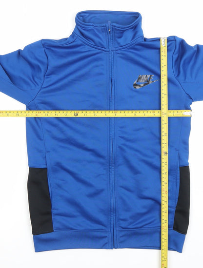 Nike Boys Blue Full Zip Hoodie Jacket Size L 12-13 Years Polyester