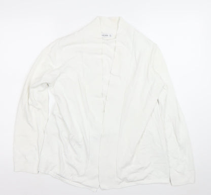 Gallery Women White L Cardigan Long Sleeve Knit Open Front