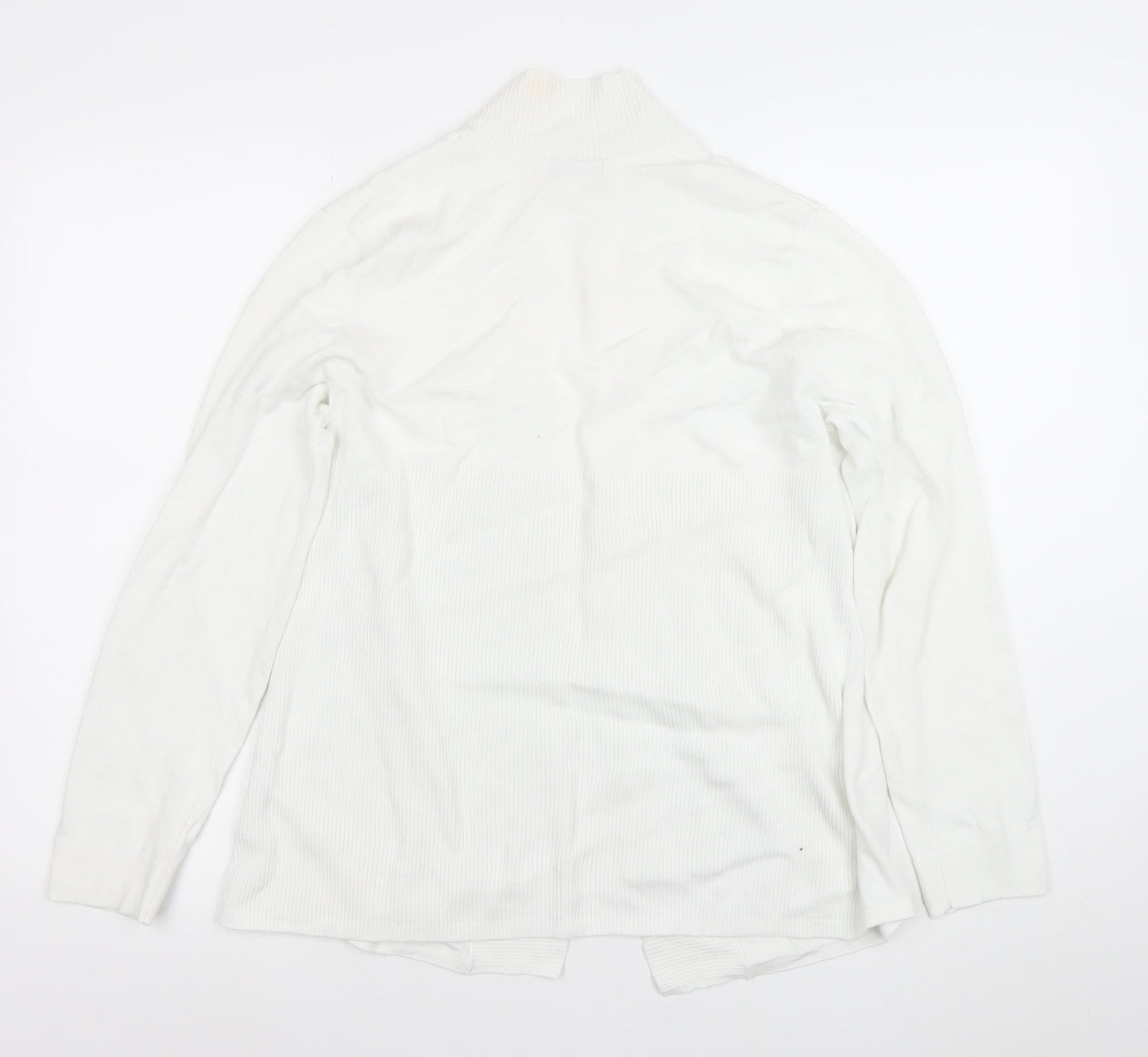 Gallery Women White L Cardigan Long Sleeve Knit Open Front