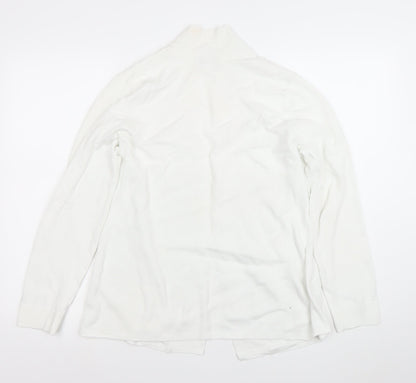 Gallery Women White L Cardigan Long Sleeve Knit Open Front