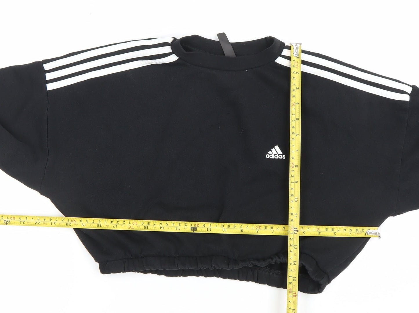 Adidas Womens Black M Cropped Crew Neck Sweatshirt