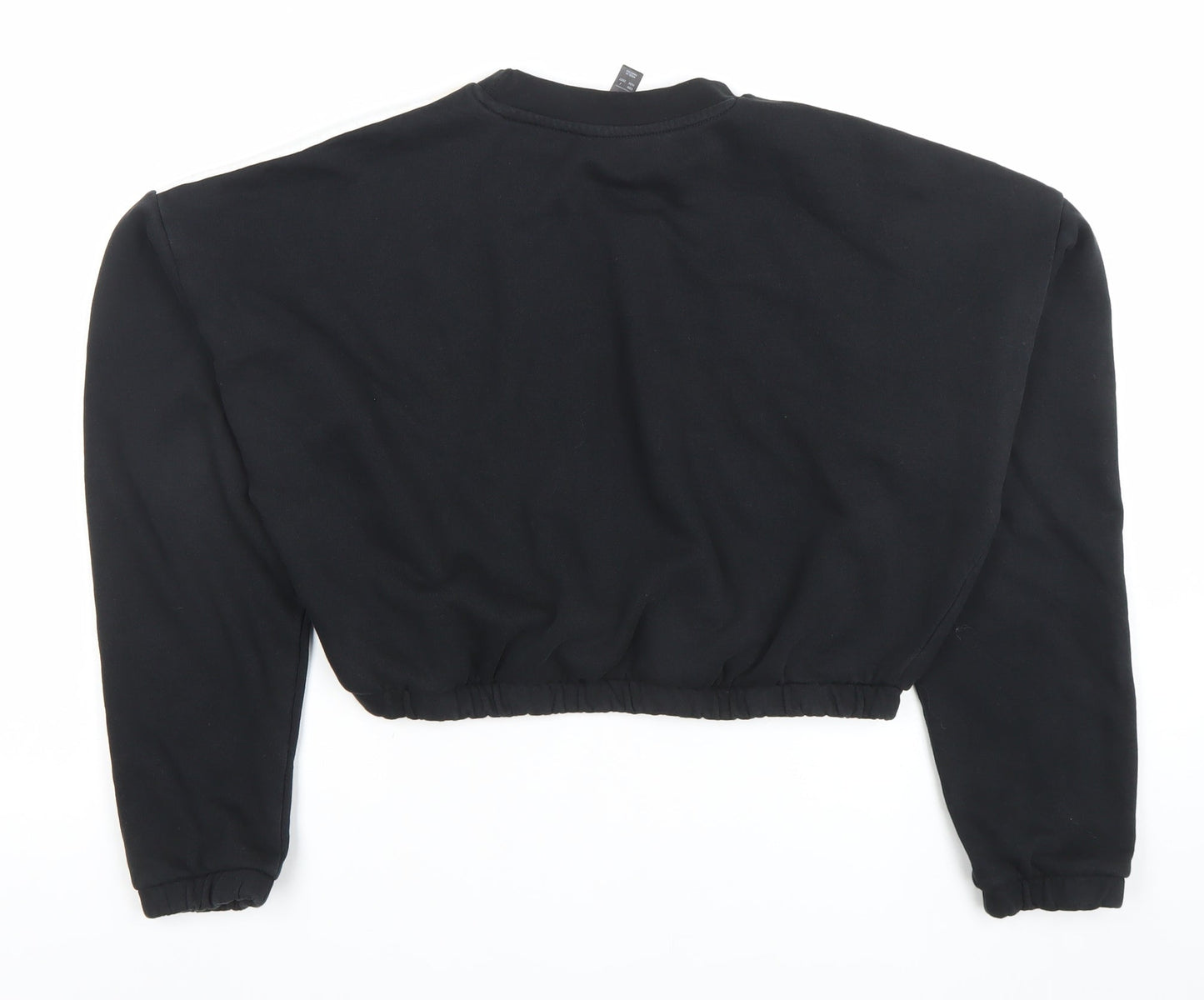 Adidas Womens Black M Cropped Crew Neck Sweatshirt